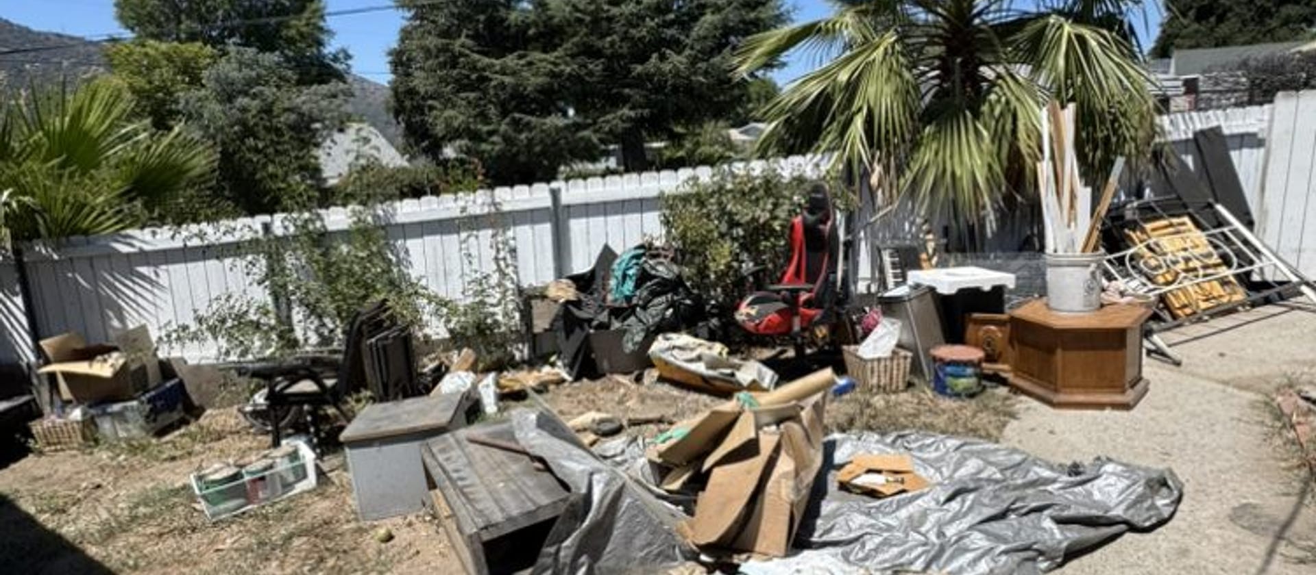 Yard Waste Removal work in progress