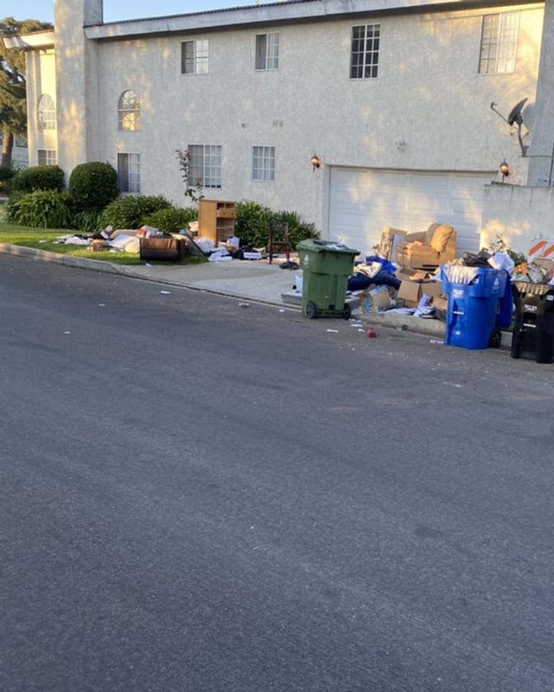 Bulk waste cleared from a multi-unit property curbside in Palm Bay