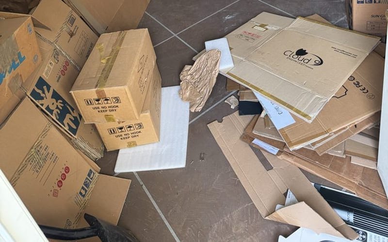 Items sorted for donation during an estate cleanout in Palm Bay